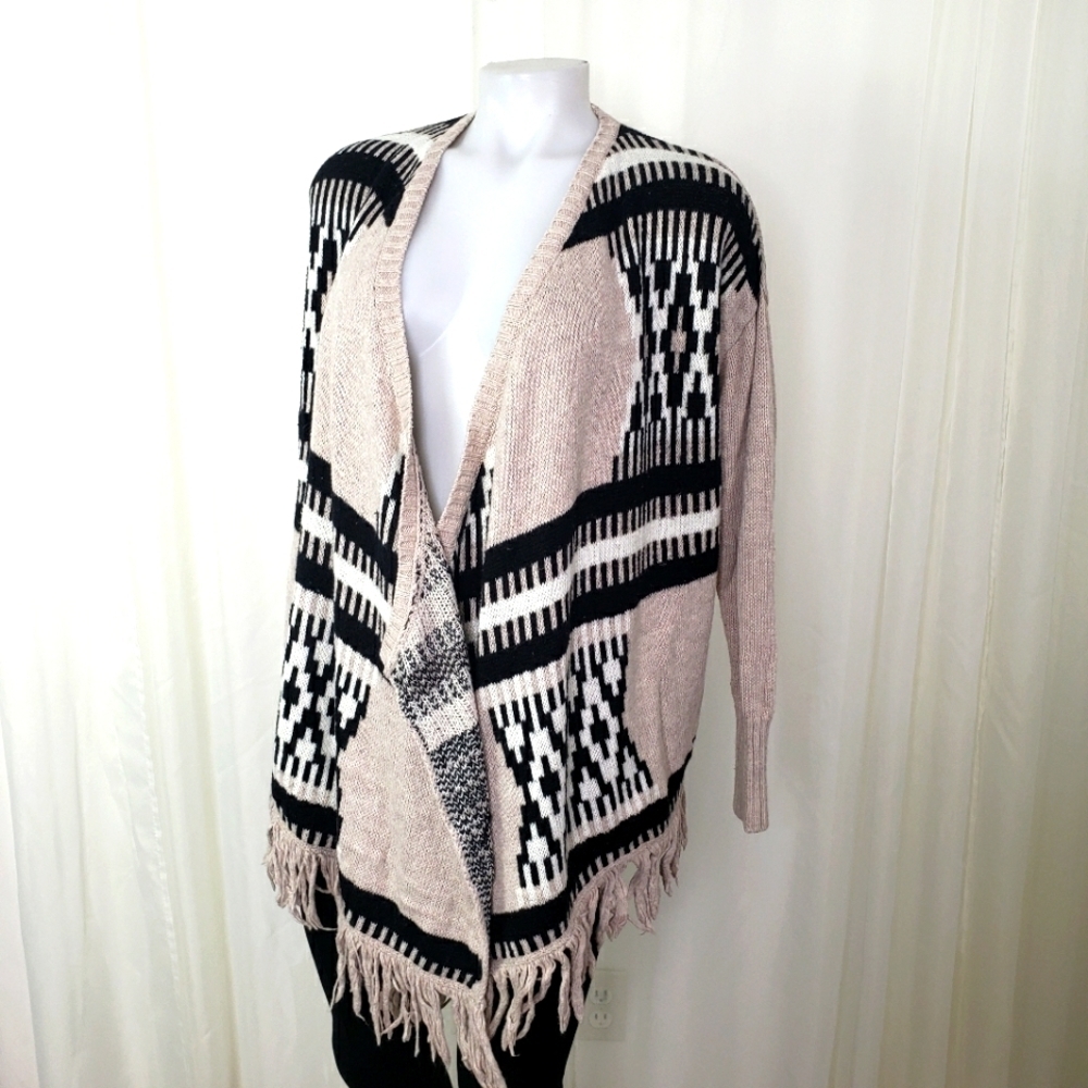 American Eagle Outfitters drape front sweater fringe size small